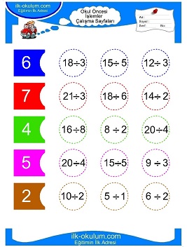 Çocuklar İçin toplam işlemi yaprak testleri 